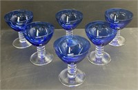 Blue Twisted Stemware Champagne Glass Lot