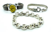 (3) STERLING WOMEN'S BRACELETS