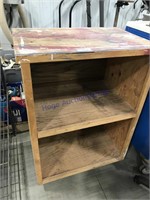 Wood cabinet on rollers 28.5"x19.5"x38"T