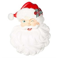 Happy Hollydays 18" Santa Face Wall Art