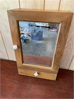 Vintage Wood Mirrored Cabinet Wall Decor