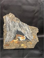 Original Painting of Red Fox & Chipmunk on Granite