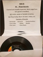 Box of 50 - 45 RPM Records Examples of Artists in