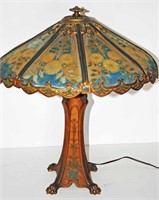 Cast Metal Floral Reverse Painted 8-Panel Table