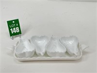 Imperial Pear Milk Glass with Tray