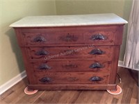 4 Drawer Marble Top Dresser