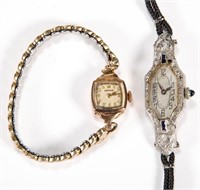VINTAGE SWISS LADY'S WRIST WATCHES, LOT OF TWO,
