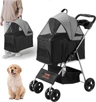 VEVOR Pet Stroller, 4 Wheels Dog Stroller Rotate