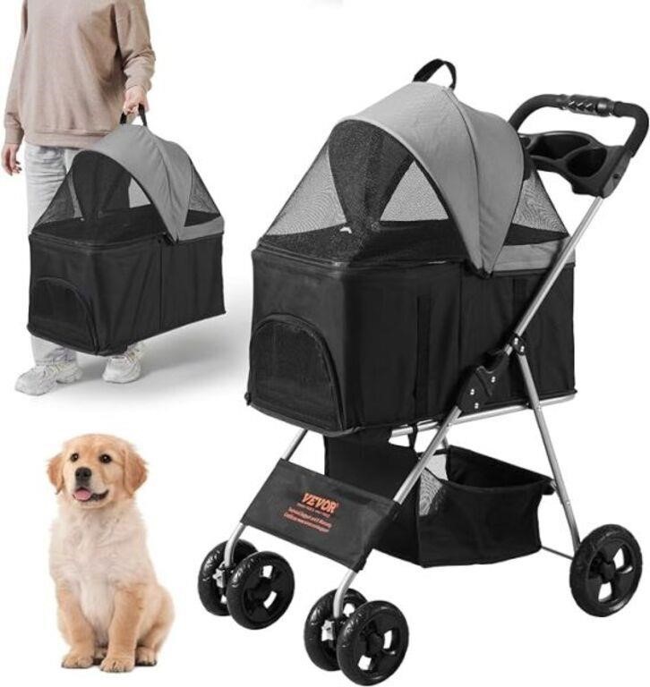 VEVOR Pet Stroller, 4 Wheels Dog Stroller Rotate