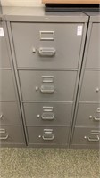 Metal grey 4 drawer office cabinet, 18 x 52 x 26