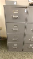 Metal grey 4 drawer office cabinet, 18 x 52 x 26