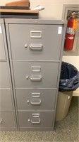 Metal grey 4 drawer office cabinet, 18 x 52 x 26