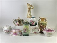 Floral Porcelain Pitchers, Vases & More