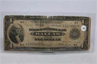 1918 $1 Dallas Fed Res Bank Note - National