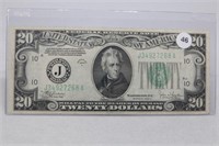 1934-C $20 Federal Reserve Note - Kansas City FRB