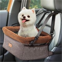 Khaki dog car seat  washable  with storage.