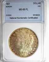 1921 Morgan NNC MS-66 PL LISTS FOR $7500
