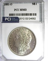 1891-O Morgan PCI MS-63 LISTS FOR $600