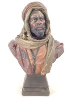 Le Guluche Polychrome Terracotta Bust of Arab Man