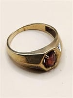 Vintage Garnet Ring NOT Marked Tested 14kt Gold