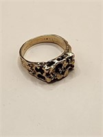 10kt Gold Nugget Ring Size 9 6.01 Grams