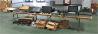 Large grouping of various monitors, cash register