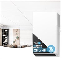 Art3d 10-Pack Smooth Drop Ceiling Tile 2ft x 4ft -
