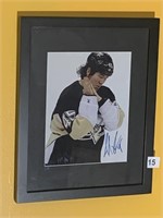 NUMBER 45 AARON ASHAM PENGUINS AUTOGRAPHED FRAMED