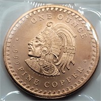 AZTEC 1 OZ COPPER ROUND COIN