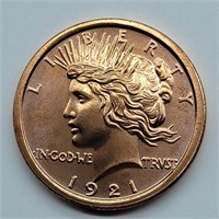 LIBERTY 1 OZ COPPER ROUND COIN