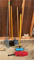 Brooms and dust pan and more