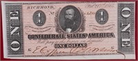 1864 CSA $1 Note