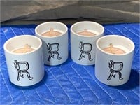 Initial “R” Sandalwood Amber Scented Candle