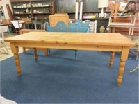 PINE FARM TABLE WITH DRAWER 31"T X 84"W X 37"D