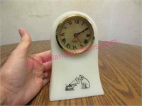 frosted glass RCA quartz clock - 6in tall