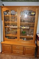 Glass front Wooden display with drawers- Heavy