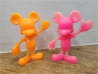 Vintage Mickey Mouse Hard Plastic Figurines