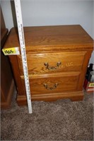 Wooden 2 drawer side table