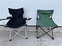 One black and one green camp chair