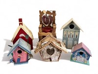 Group of bird houses & planters
