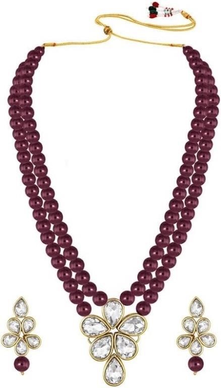 Aheli Crystal Pearl Jewelry Set