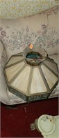 Antique Stained Glass Light Fixture 24" diameter