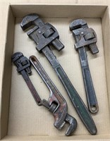 Assortment of pipe wrenches