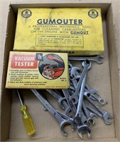 Large assortment of tools including vacuum tester