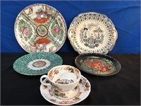 Asian cup & Saucer, serving plate & decor plates