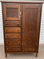 Antique Chifferobe- Solid Oak