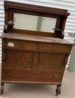 Early 1900's JL Stout Tiger Oak Banker Sideboard