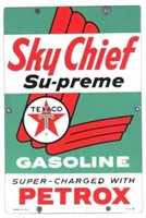 Porcelain Texaco Sky Chief Supreme Pump Plate Sign