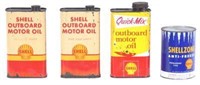 Grouping of 4 Shell Oil Cans