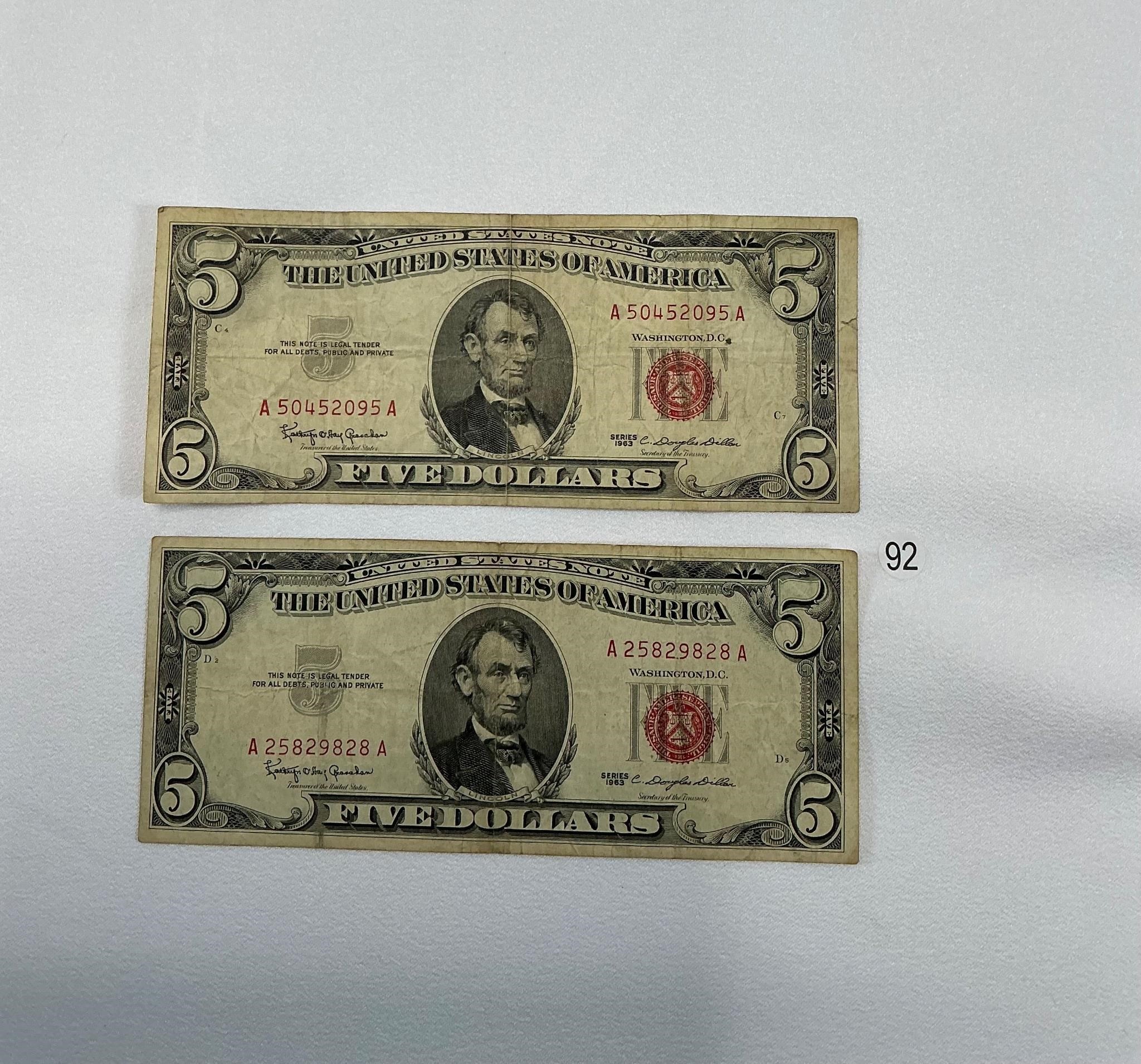 2-$5 Red Seal Notes